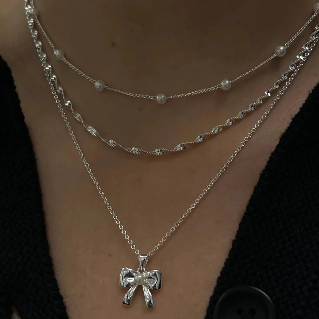 Pearl Necklace Layering Chain Jewelry